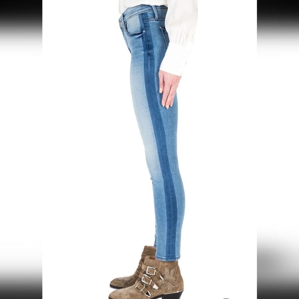 Black Orchid Grey w/ Black Seam Stripe Jude Super Skinny Jeans - Size 27 - Picture 3 of 8